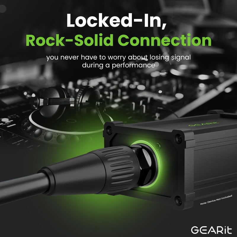 GearIT كابل إيثركون CAT6 محمي (100 قدم) للصوت الاحترافي والإضاءة RJ45 متوافق مع EtherCON للاستوديو والمسرح والحفلات - 100 قدم أسود - Image 4